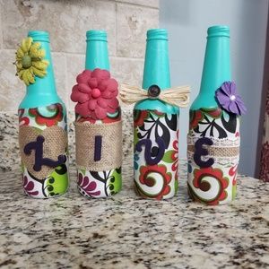 Custom hand painted decorative bottles